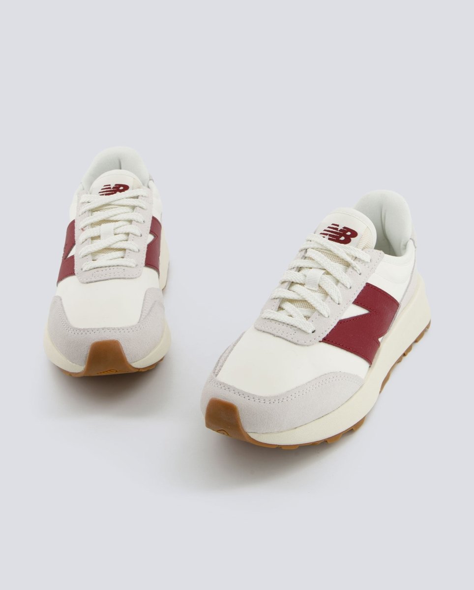 New Balance 370 Beige Y Rojo Mujer