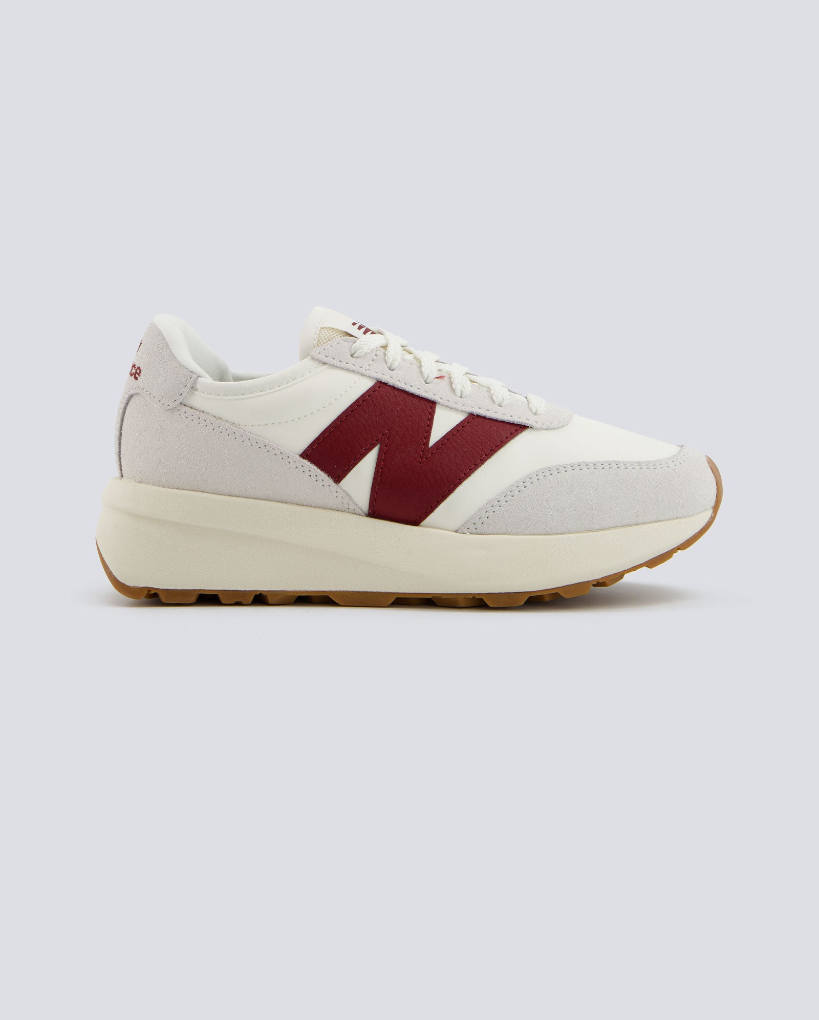 New Balance 370 Beige Y Rojo Mujer