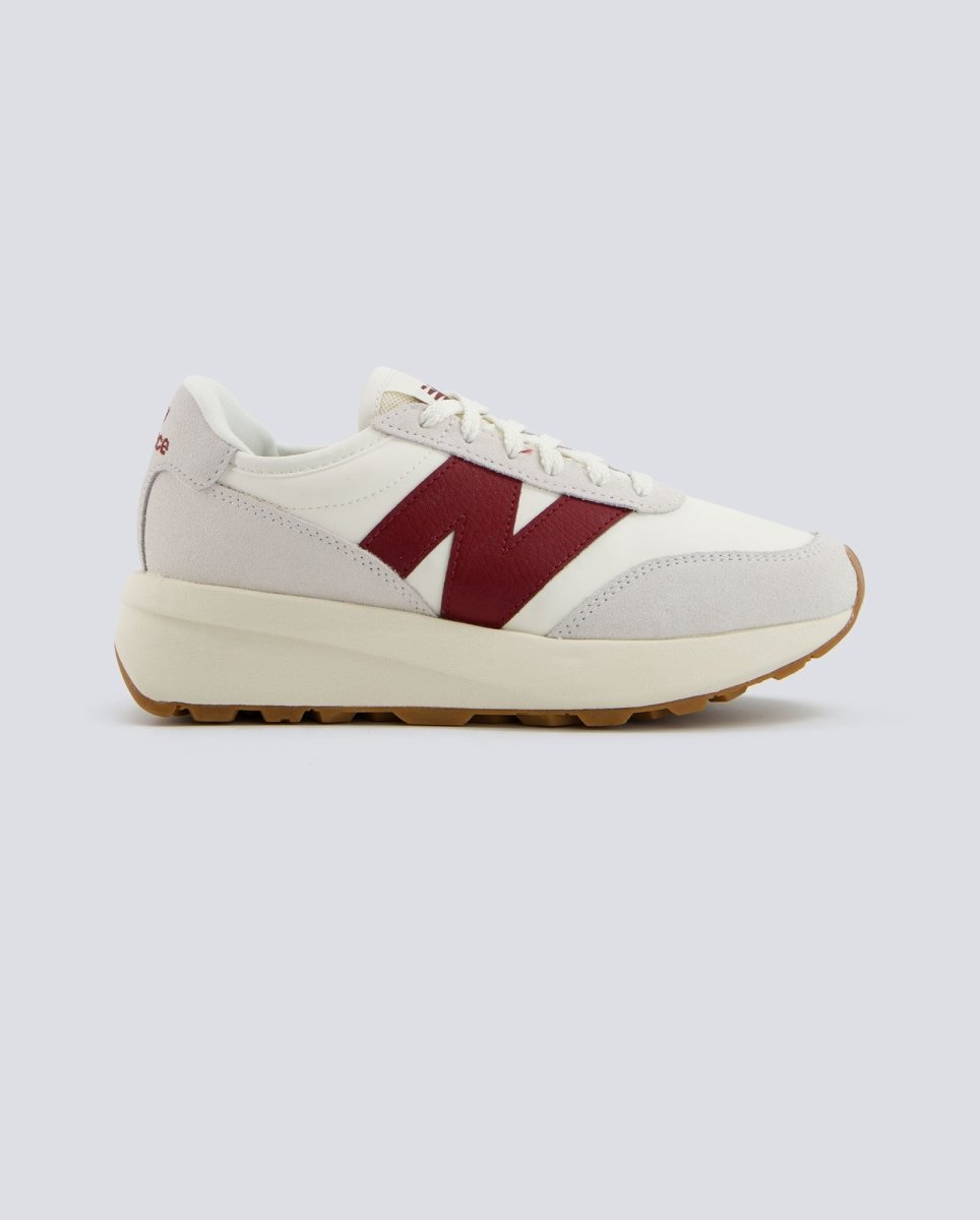 New Balance 370 Beige Y Rojo Mujer