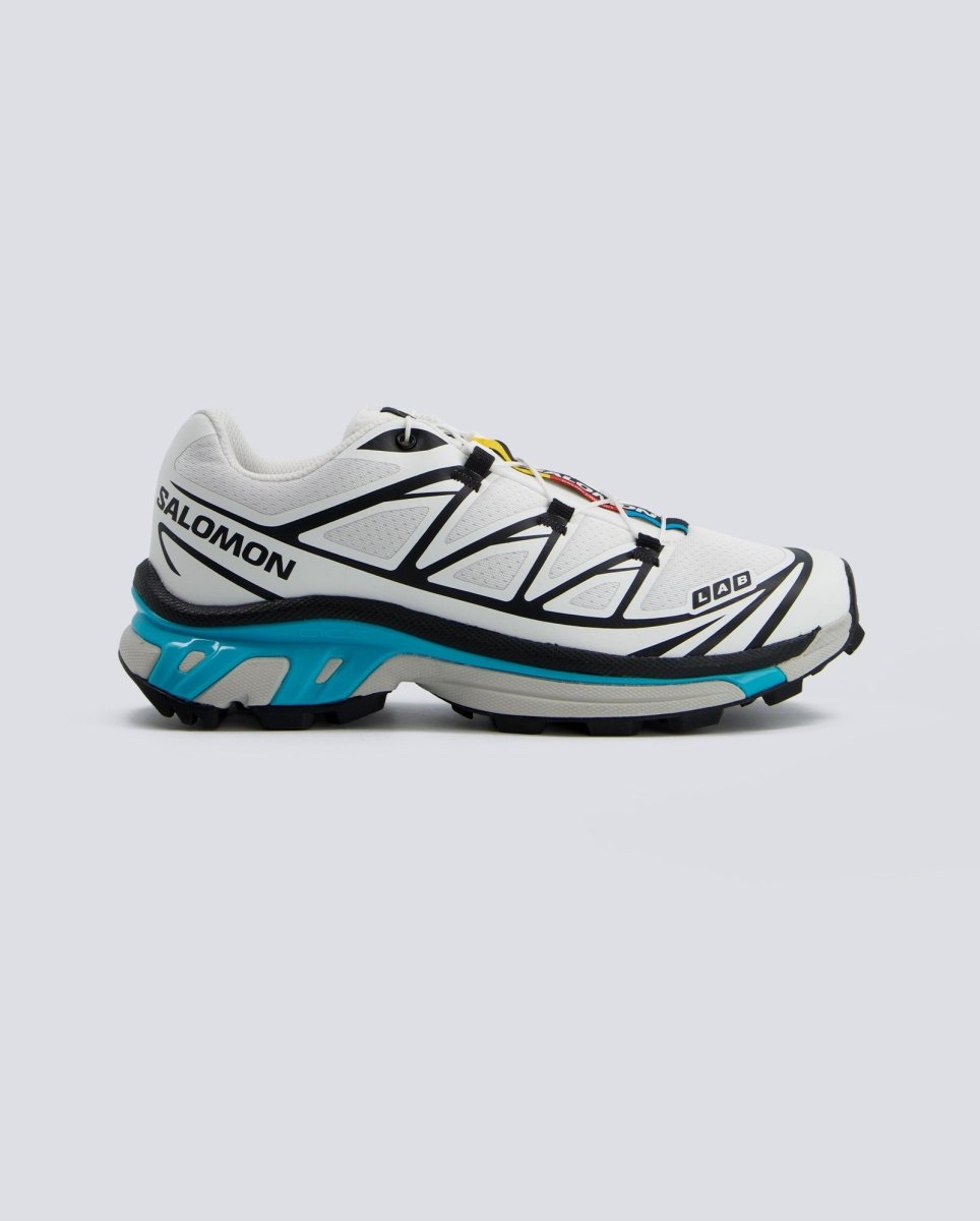 Salomon XT-6 Negro Blanco Azul Mujer
