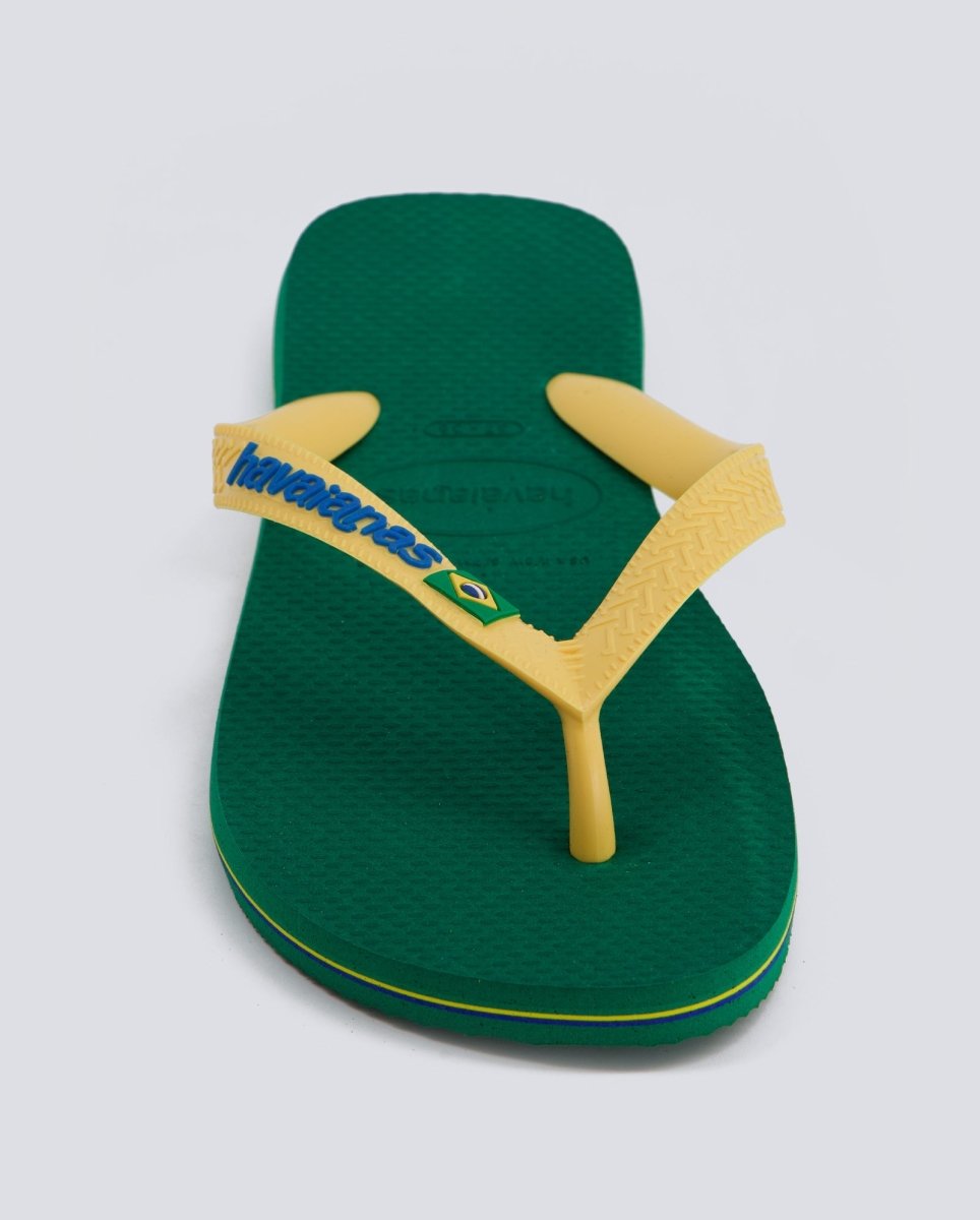 Havaianas Brasil Logo Verde Y Amarillo Mujer