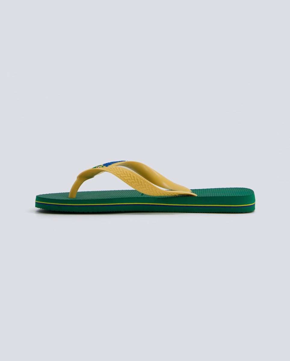 Havaianas Brasil Logo Verde Y Amarillo Mujer