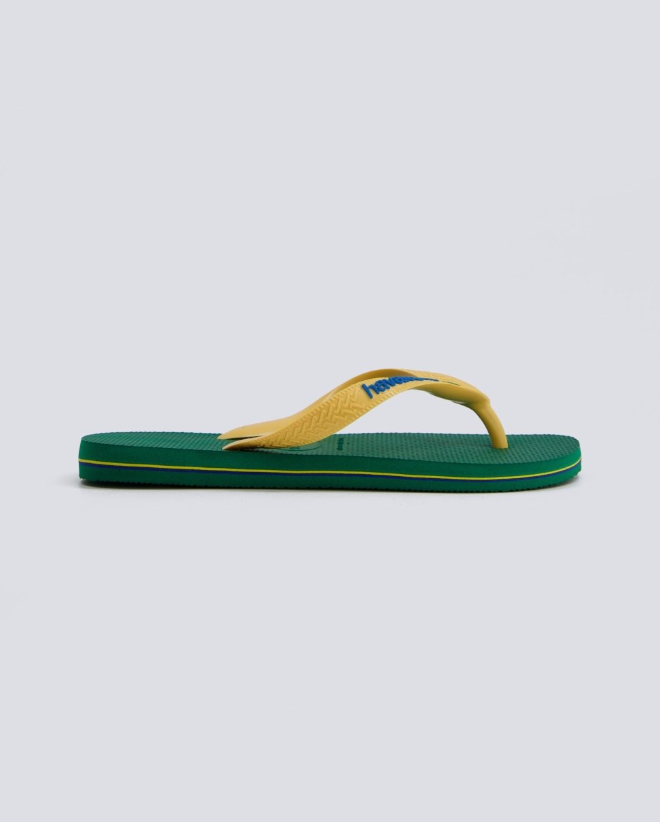 Havaianas Brasil Logo Verde Y Amarillo Mujer