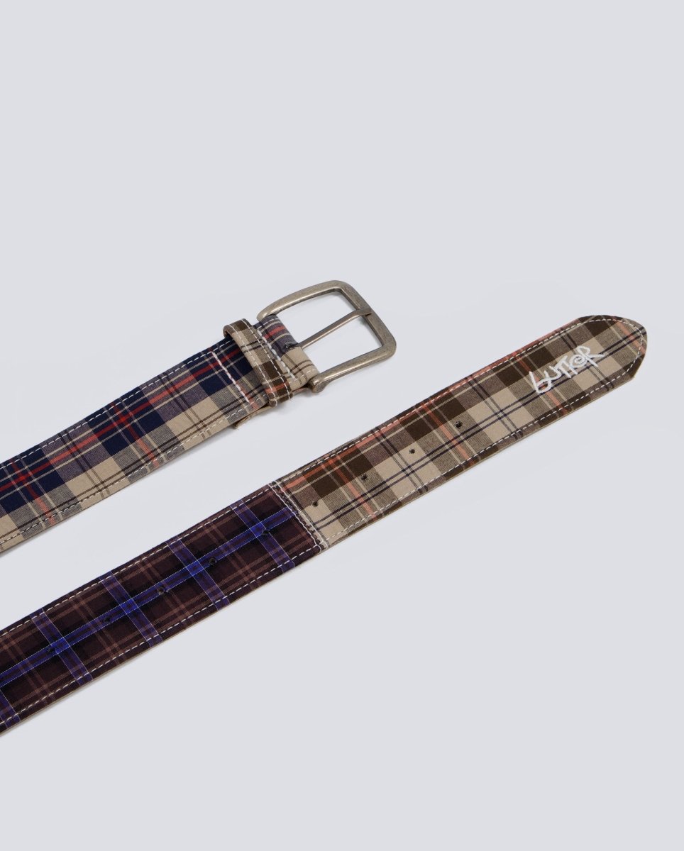 Cinturón Butter Goods Plaid Beige y Marrón Unisex