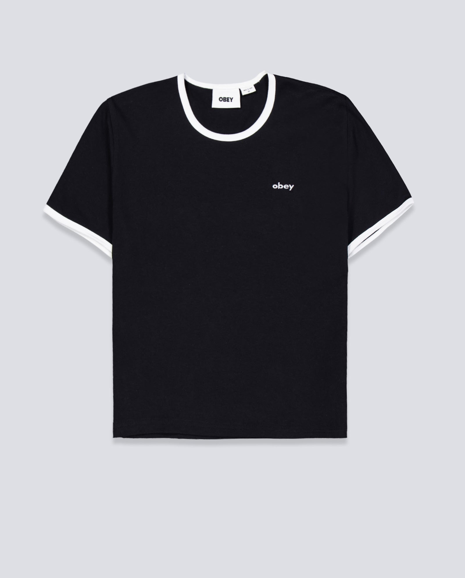 Camiseta Obey Duvall Ringer Negro Mujer