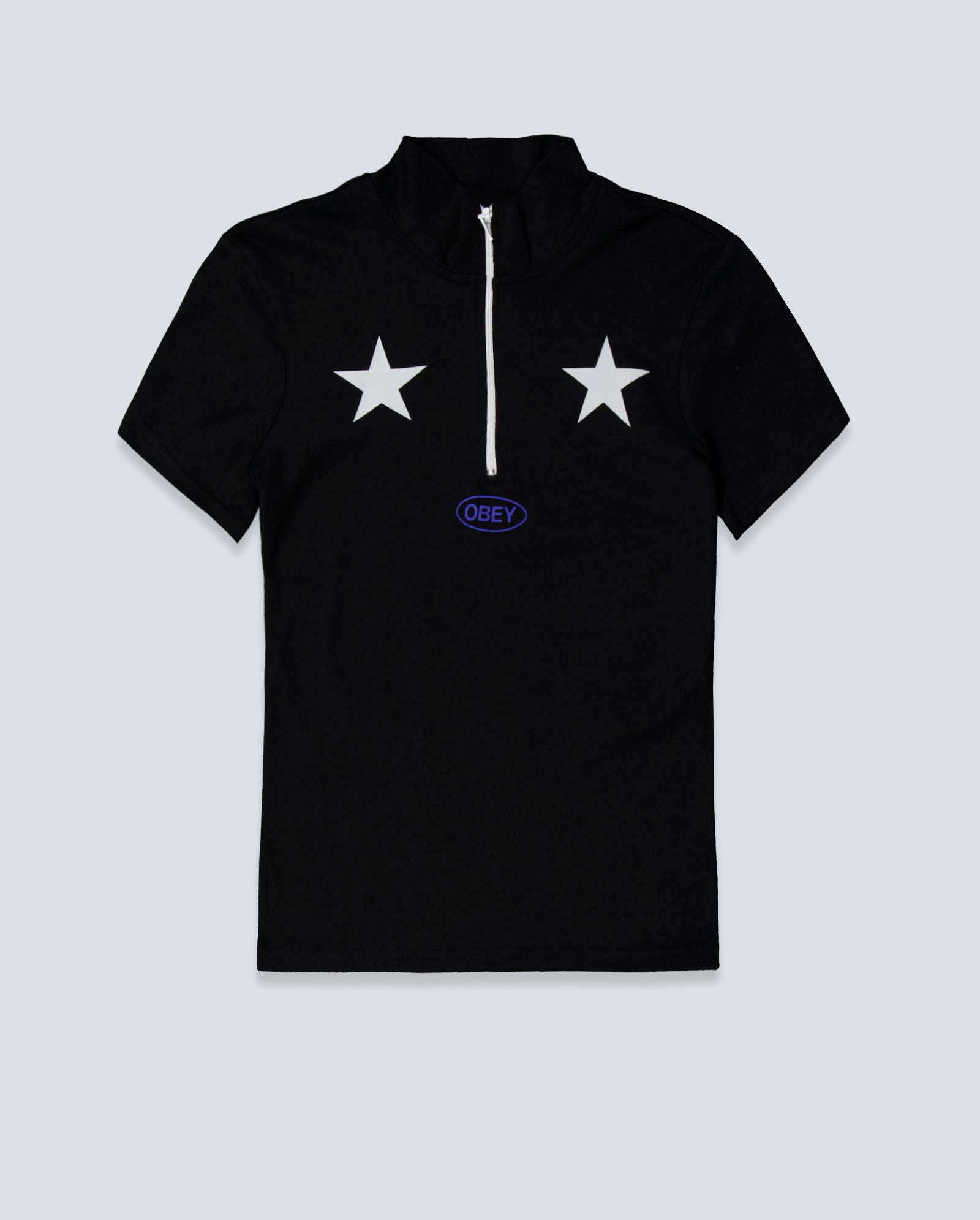 Camiseta Obey Relay Mock Neck Negro Mujer