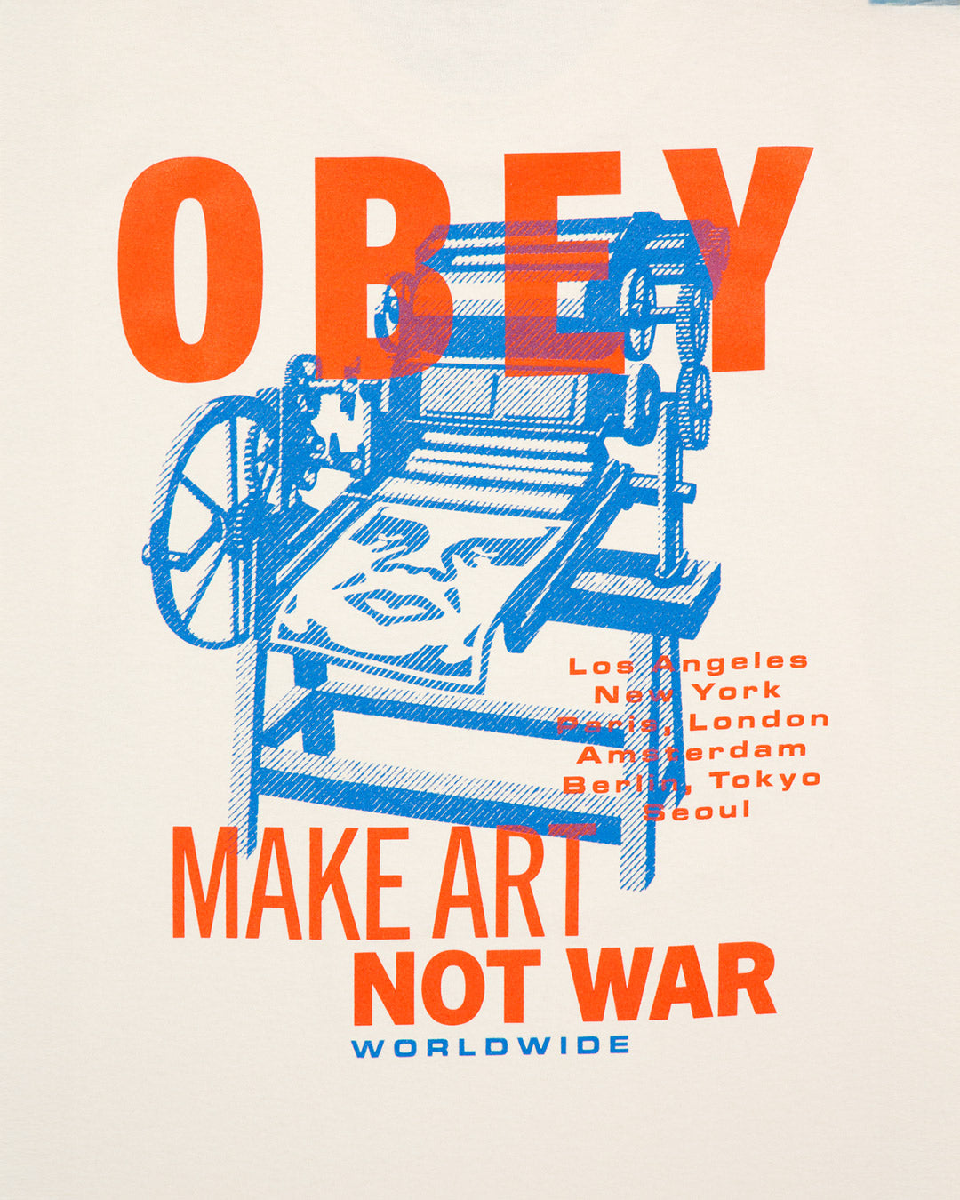 Camiseta Obey Printing Press Make Art Crema Unisex