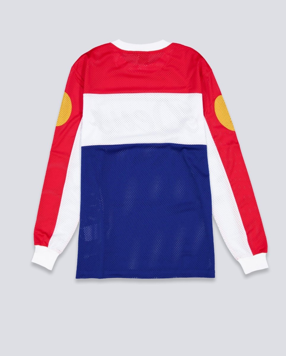 Camiseta Deus Saber Moto Jersey Blanca y Azul Hombre