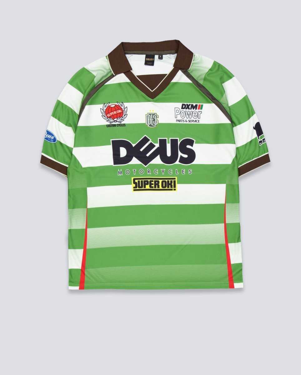 Camiseta Deus Stripe Ss Moto Verde Unisex