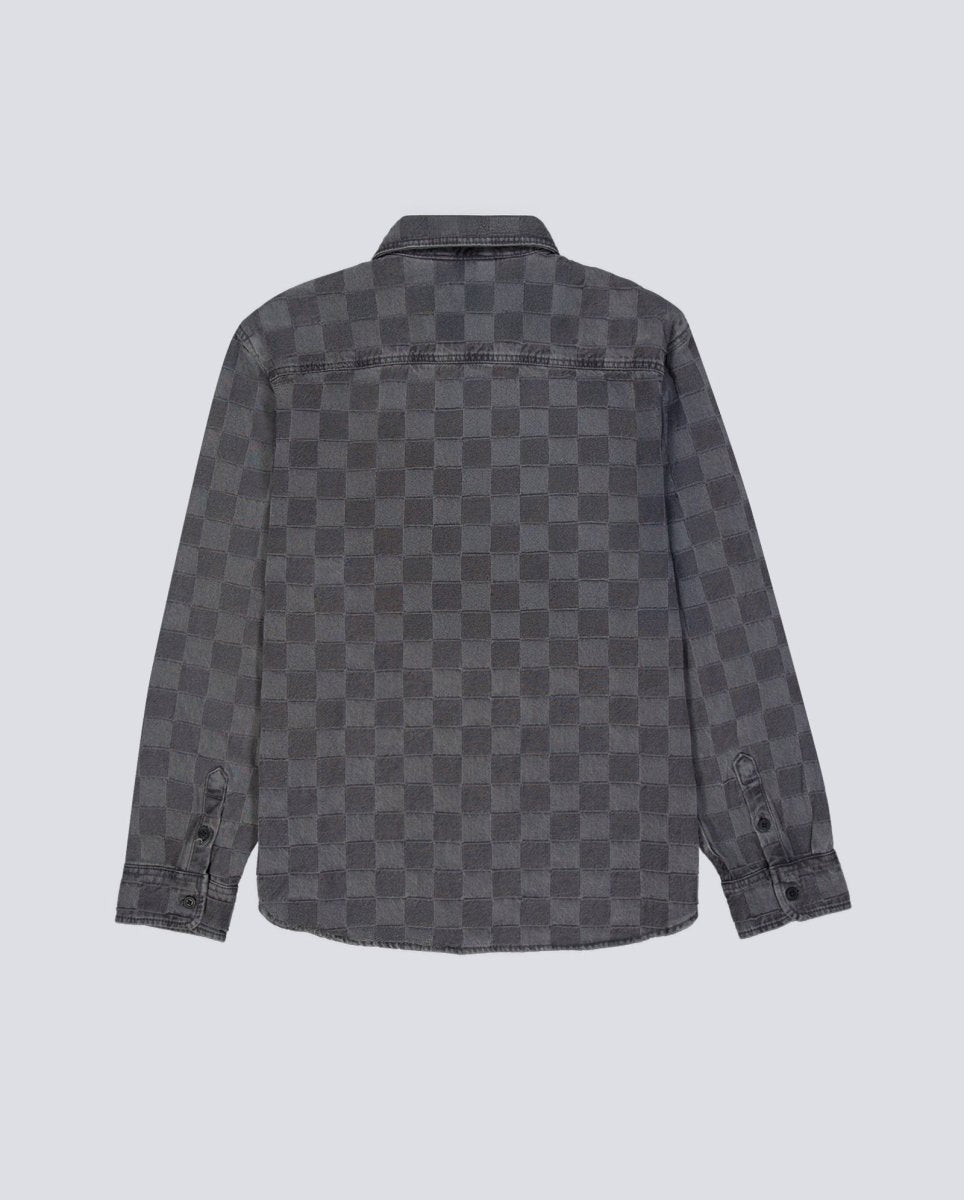 Camisa Vans Hastings Checkerboard Denin Gris Hombre