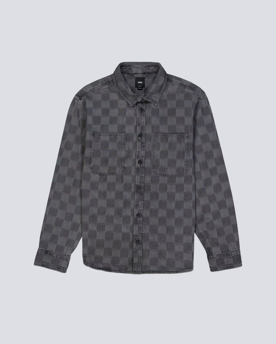 Camisa Vans Hastings Checkerboard Denin Gris Hombre