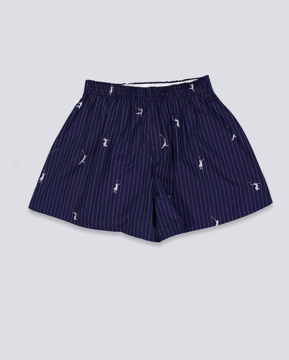Pantalón Corto Lacoste Jacquard De Popelín Azul Mujer
