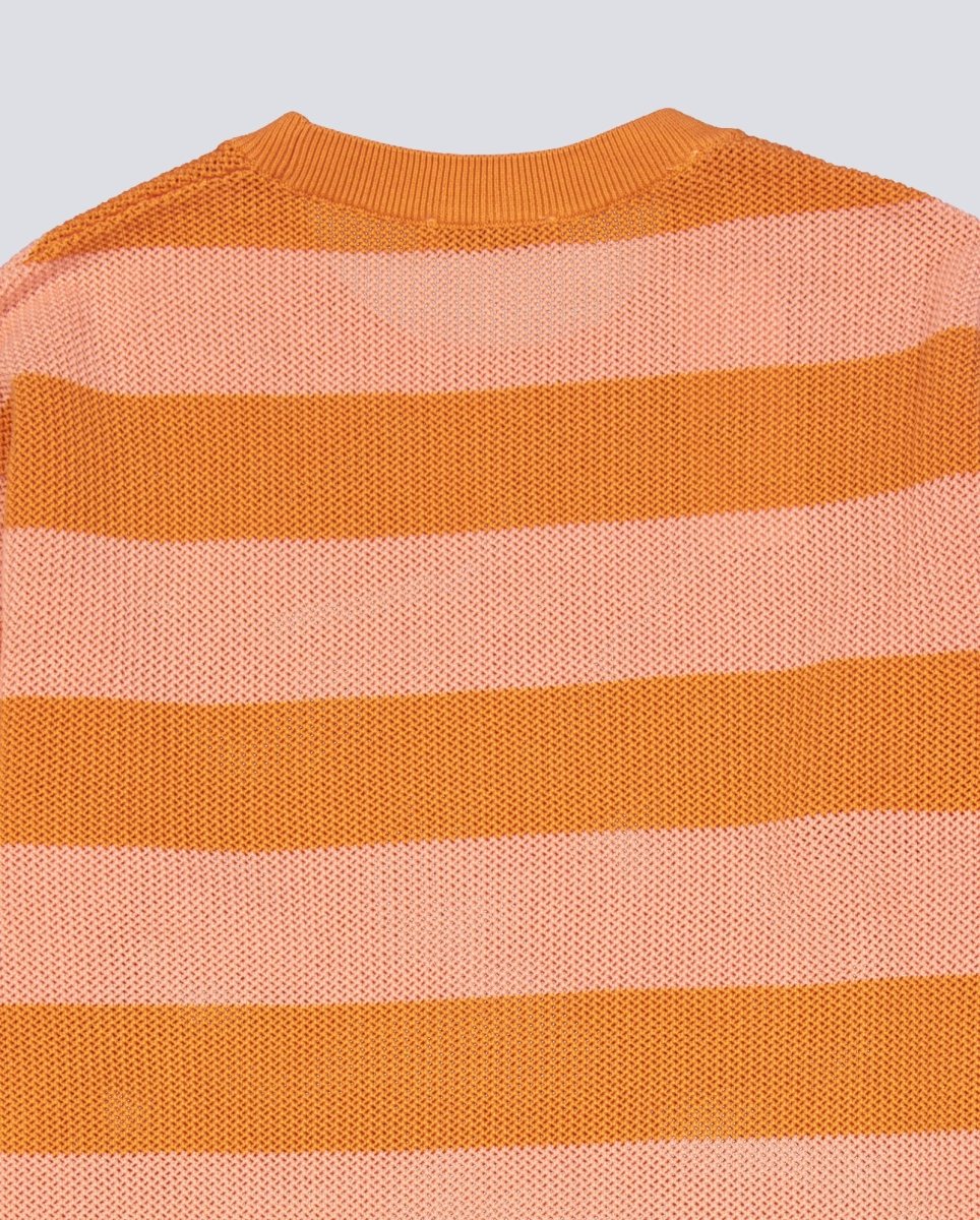 Vestido De Punto Lacoste Rayas Naranja Mujer