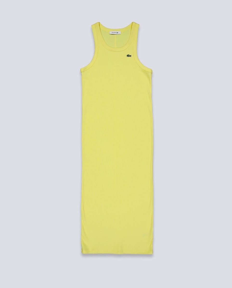 Vestido Largo Lacoste Robe Amarillo Mujer