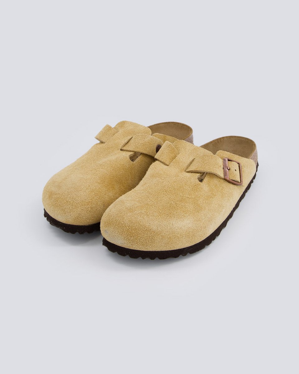 Birkenstock Boston Suede Beige Mujer 1026164 Zuecos