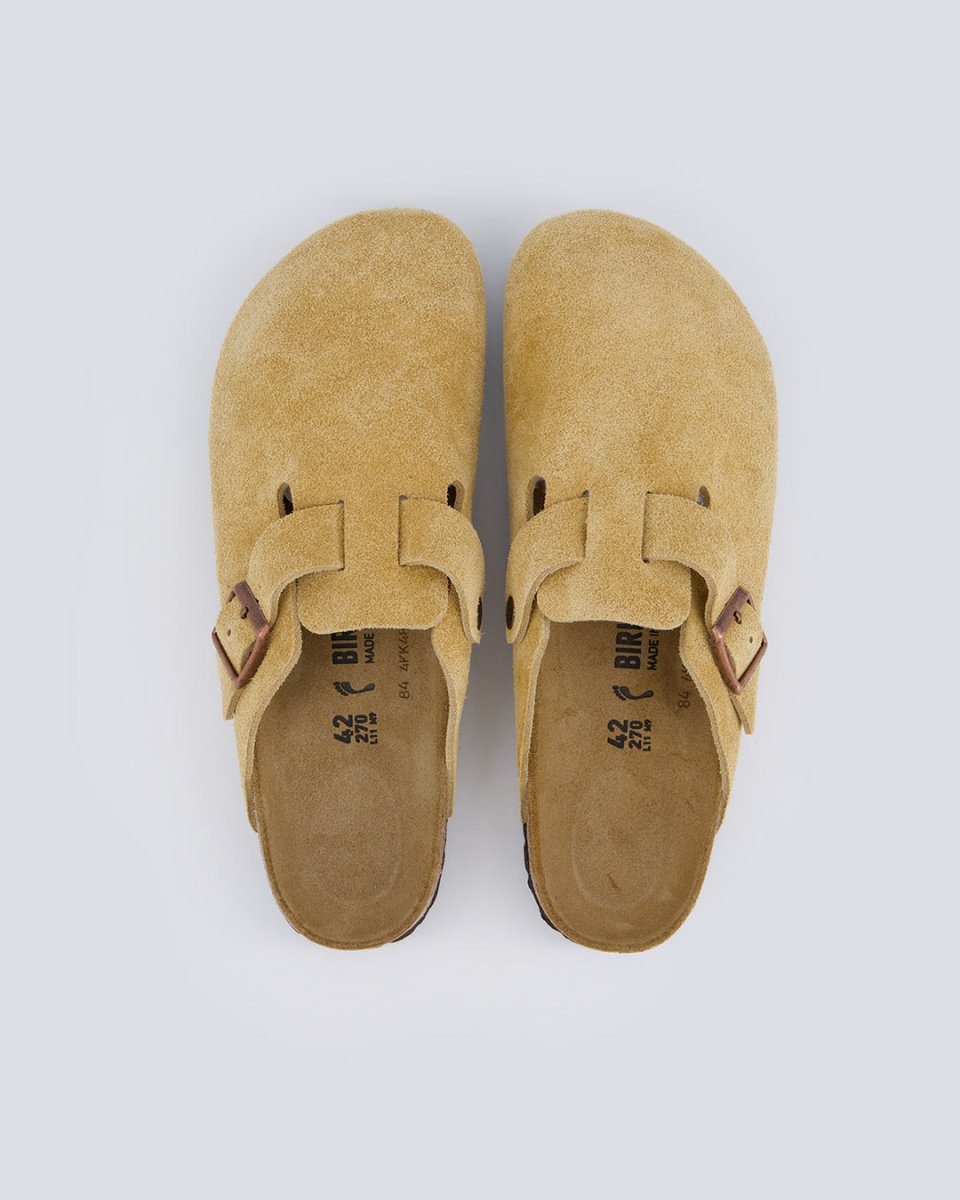 Birkenstock Boston Suede Beige Mujer 1026164 Zuecos
