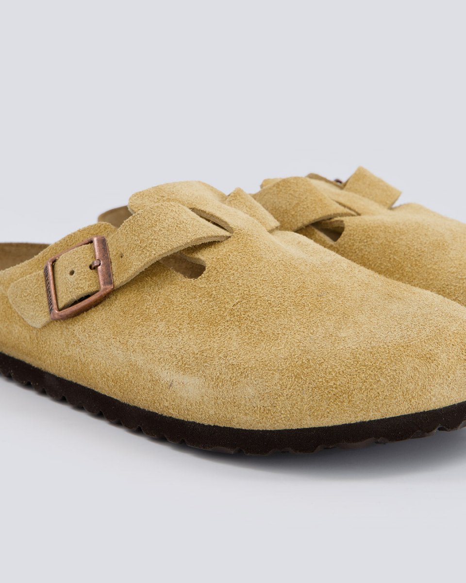 Birkenstock Boston Suede Beige Mujer 1026164 Zuecos
