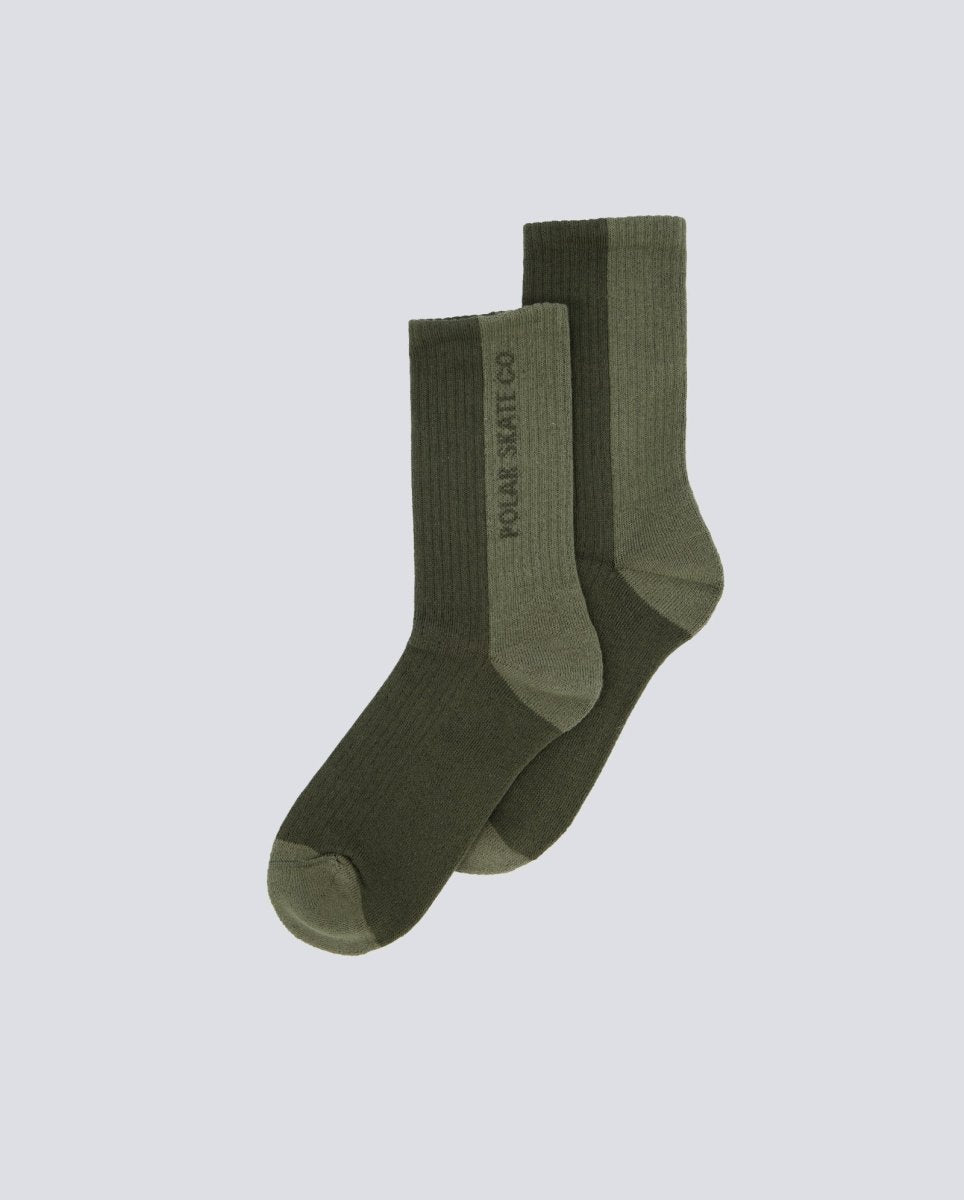 Calcetines Polar Skate Co Rib Socks 5050 Verde Unisex POLARFW25-16