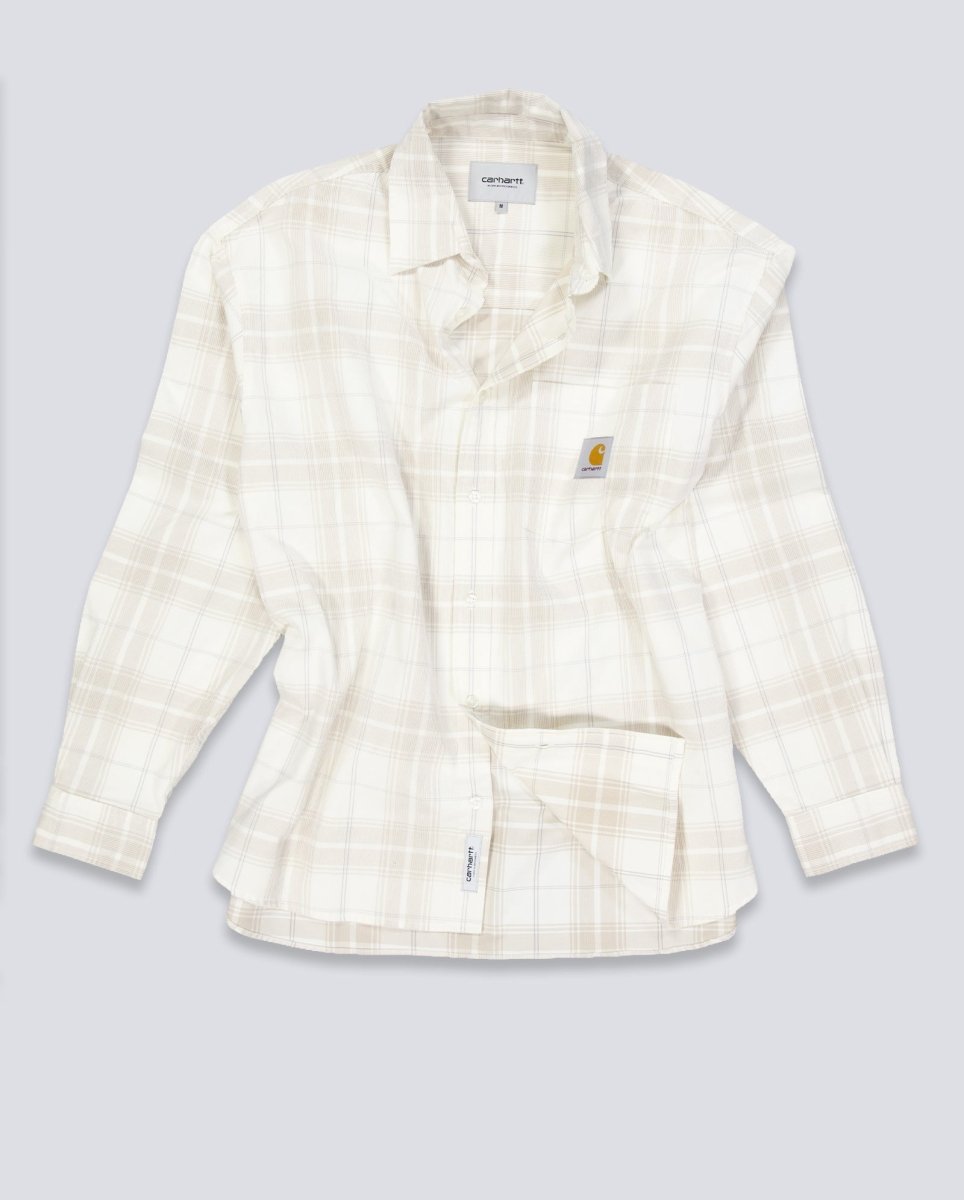 Camisa Carhartt WIP L/S Wilber de Cuadros Beige Unisex I035953-3J3XX