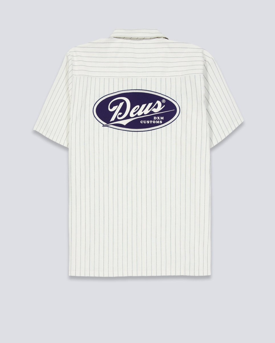 Camisa Deus Forecourt Stripe Beige Unisex D261MSH312-Dirty White