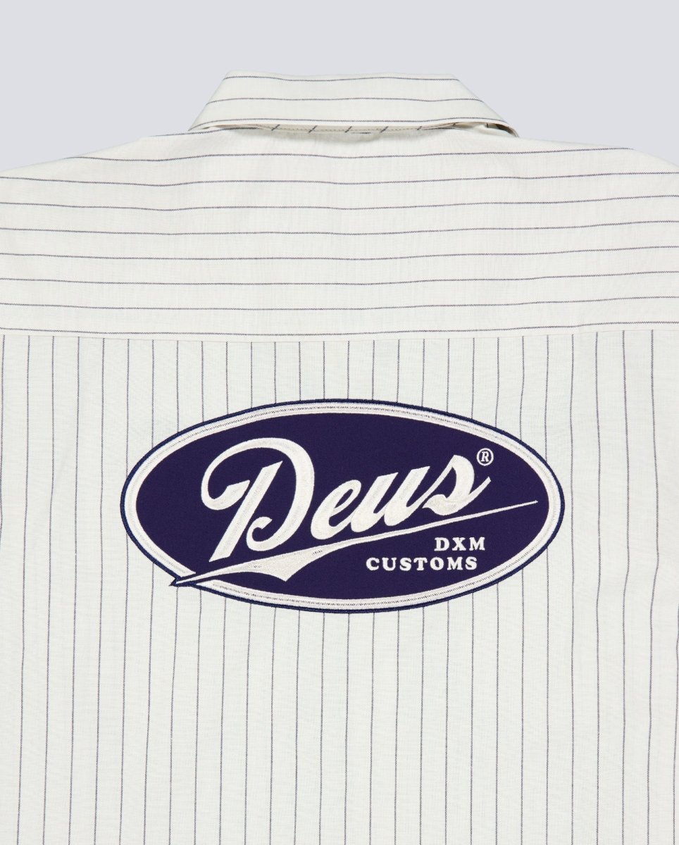 Camisa Deus Forecourt Stripe Beige Unisex D261MSH312-Dirty White