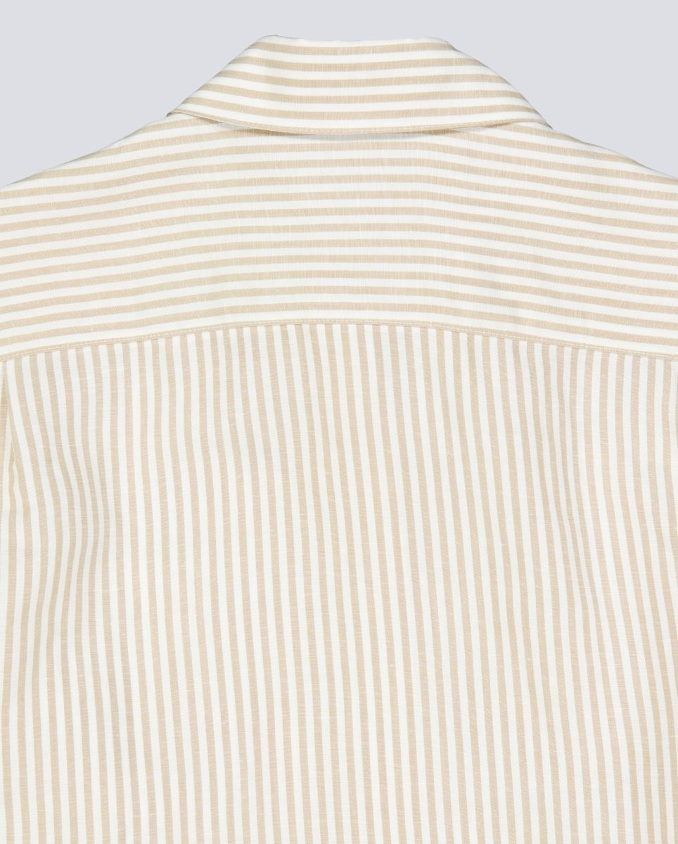 Camisa Lacoste Manga Larga Beige Blanco Mujer CF1429-8GI