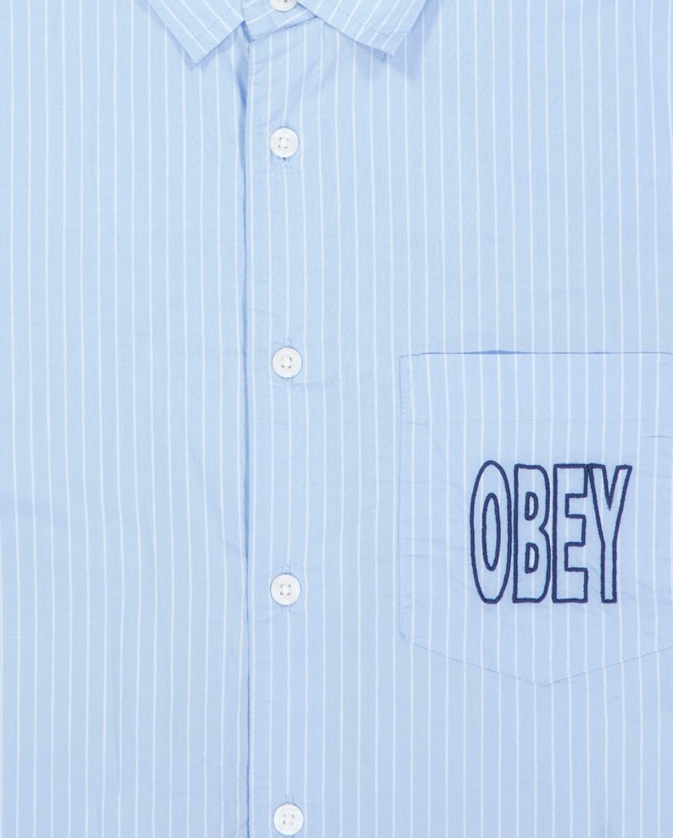 Camisa Obey Bigwig Blueprint Woven Azul Hombre 181200414-CRU