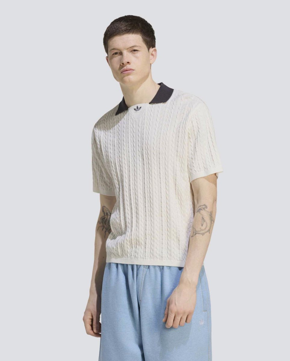 Camiseta Adidas Fútbol Punto Trenzado Blanca Unisex KR9765