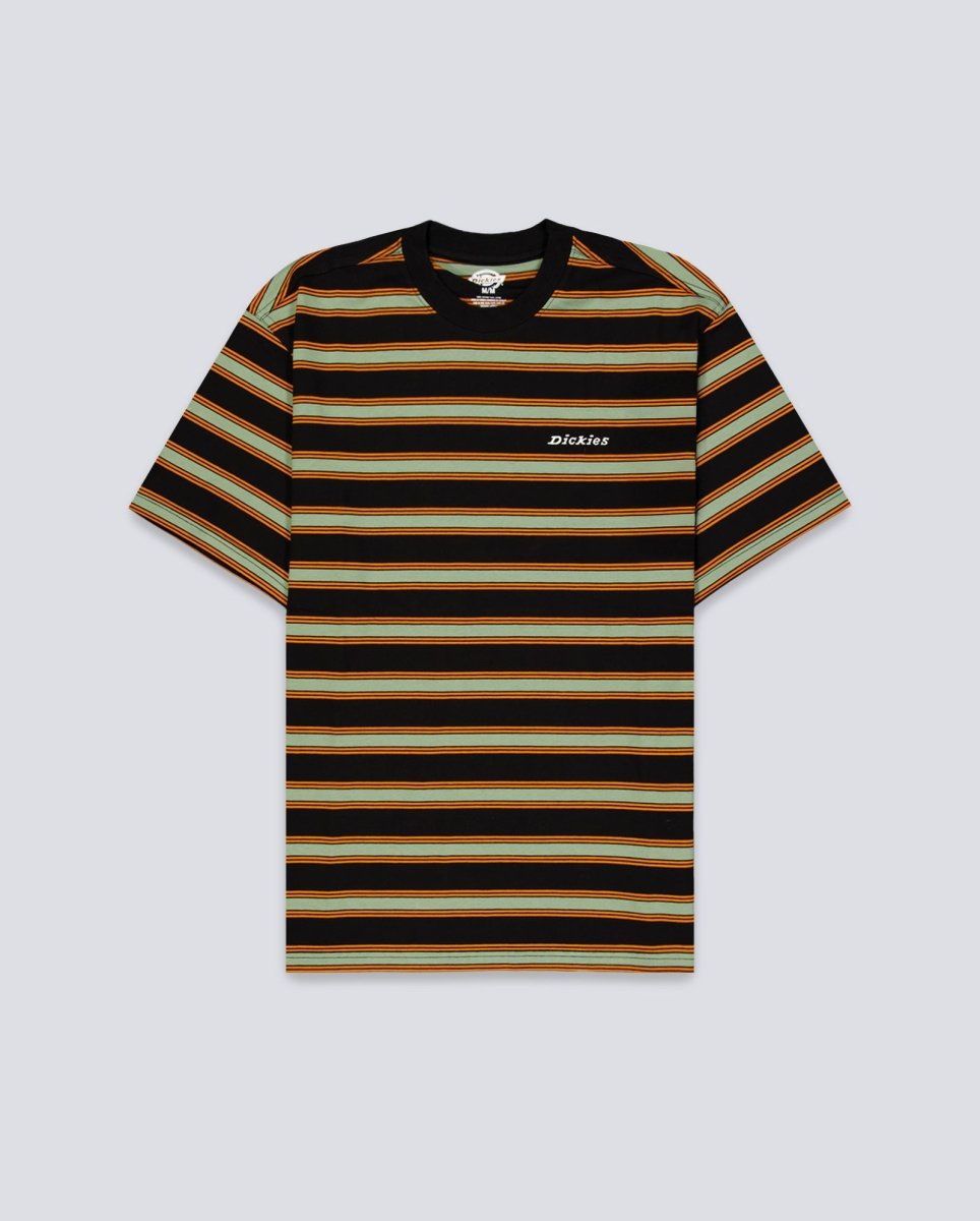 Camiseta Dickies York Stripe Negro Y Amarillo Unisex DK0A87QVBLK1