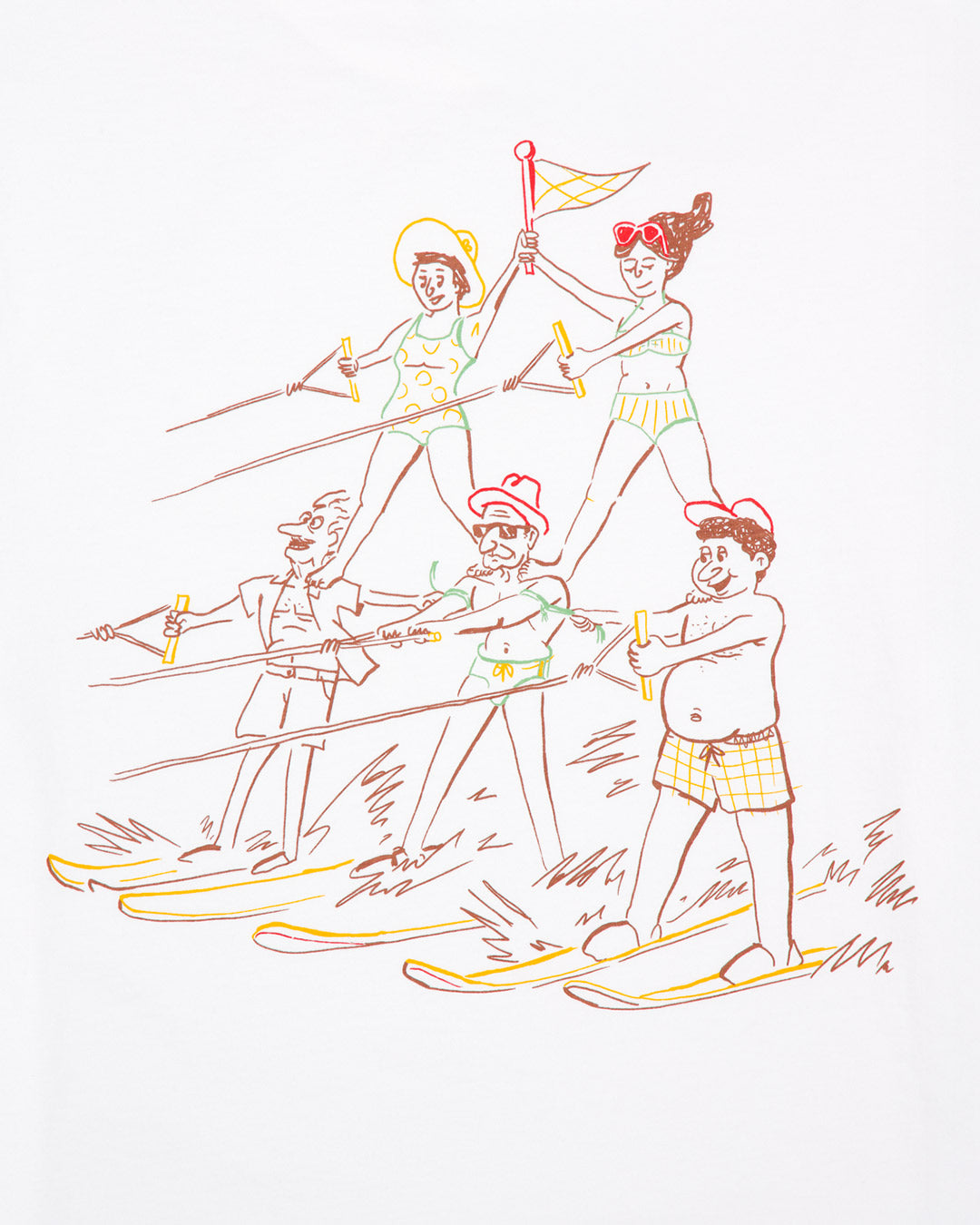 Camiseta Edmmond Studios Acrobatics Water Skiing Blanco Unisex