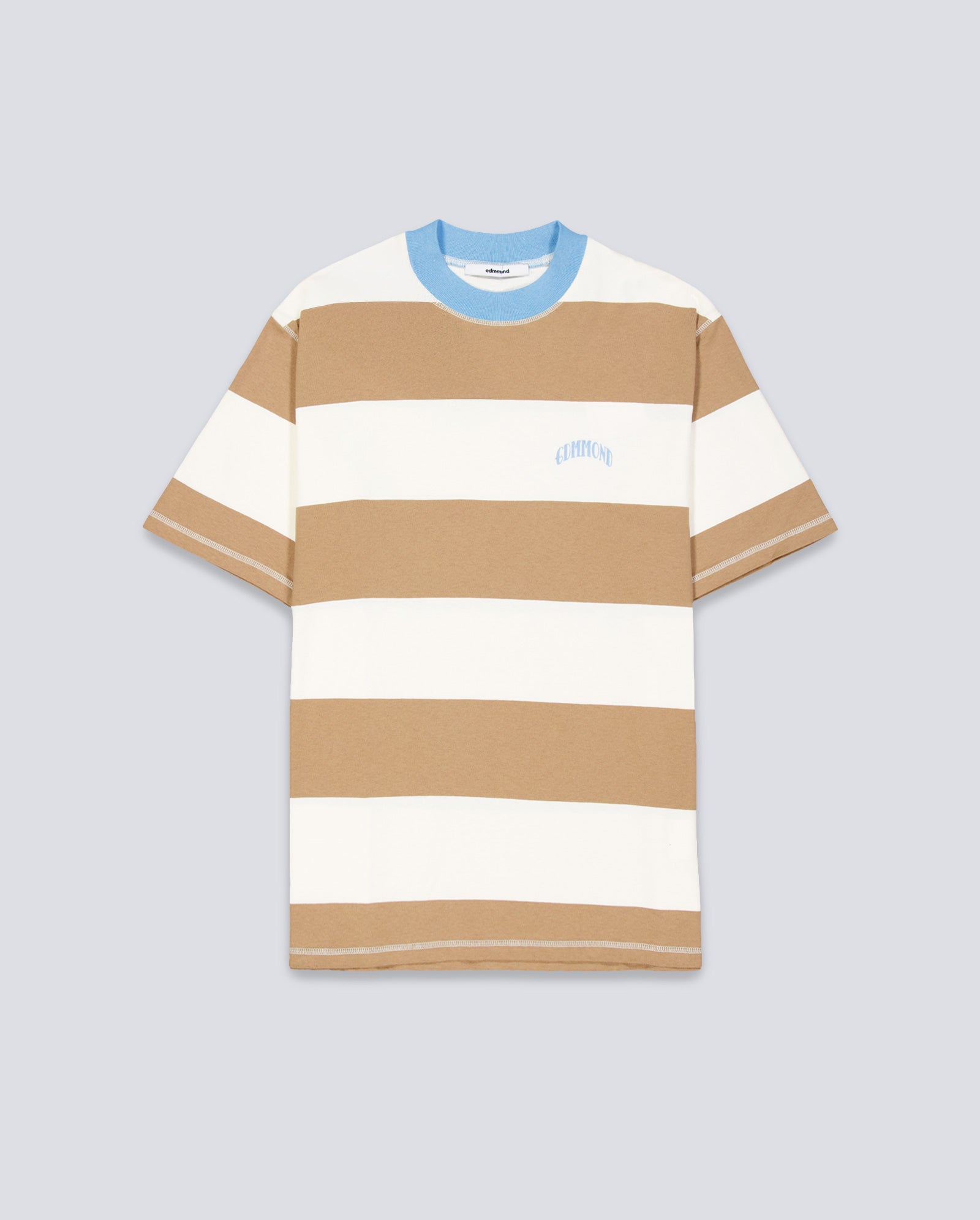Camiseta Edmmond Studios Striped Marrón y Beige Unisex 325-30-04750