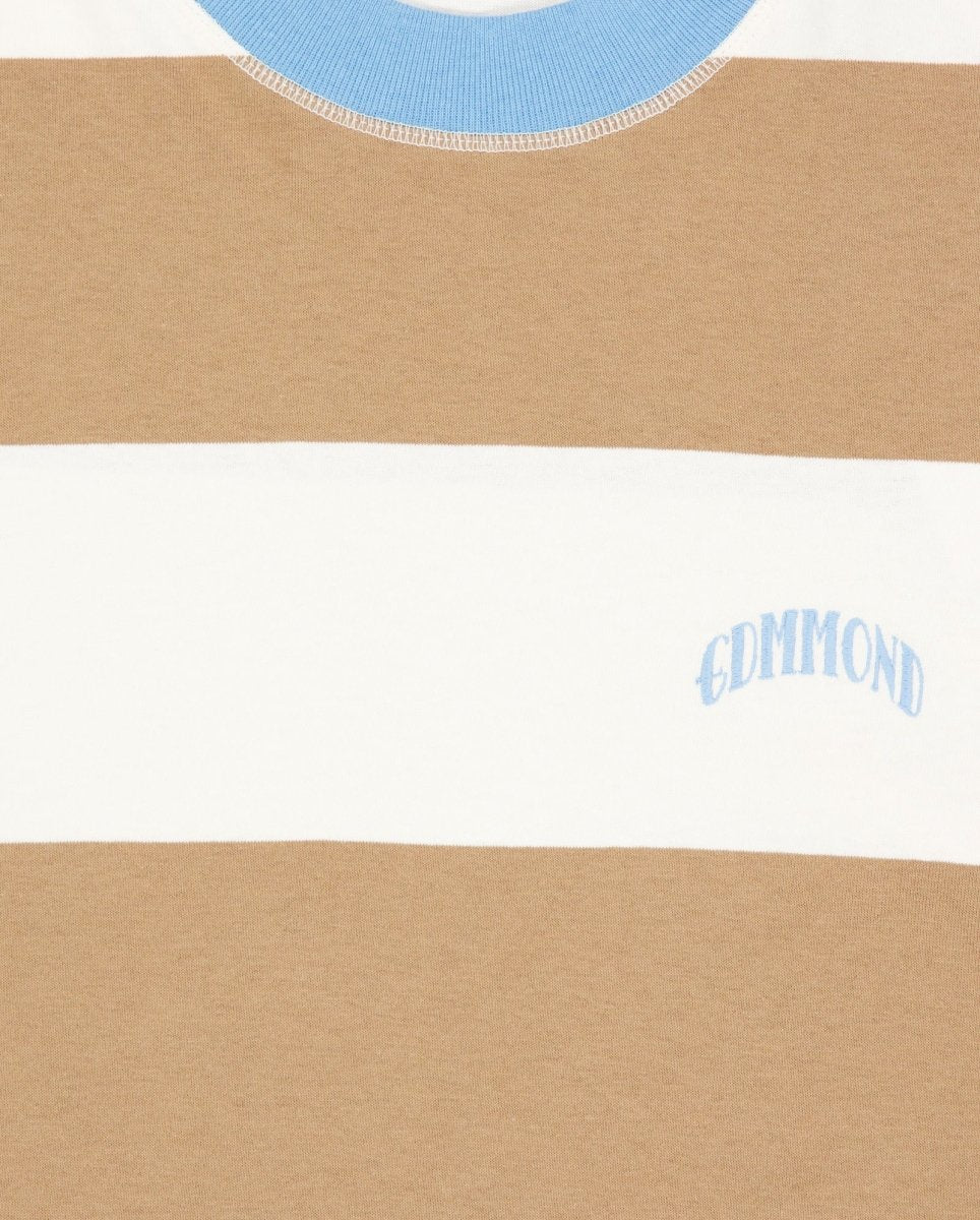 Camiseta Edmmond Studios Striped Marrón y Beige Unisex 325-30-04750