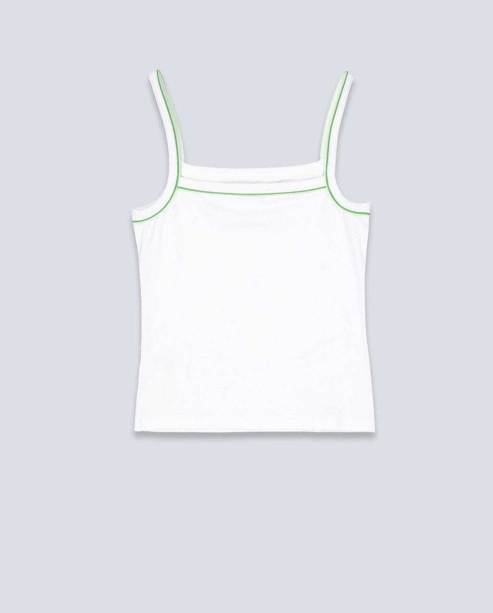 Camiseta Lacoste Blanca y Verde Mujer TF9902-3SM