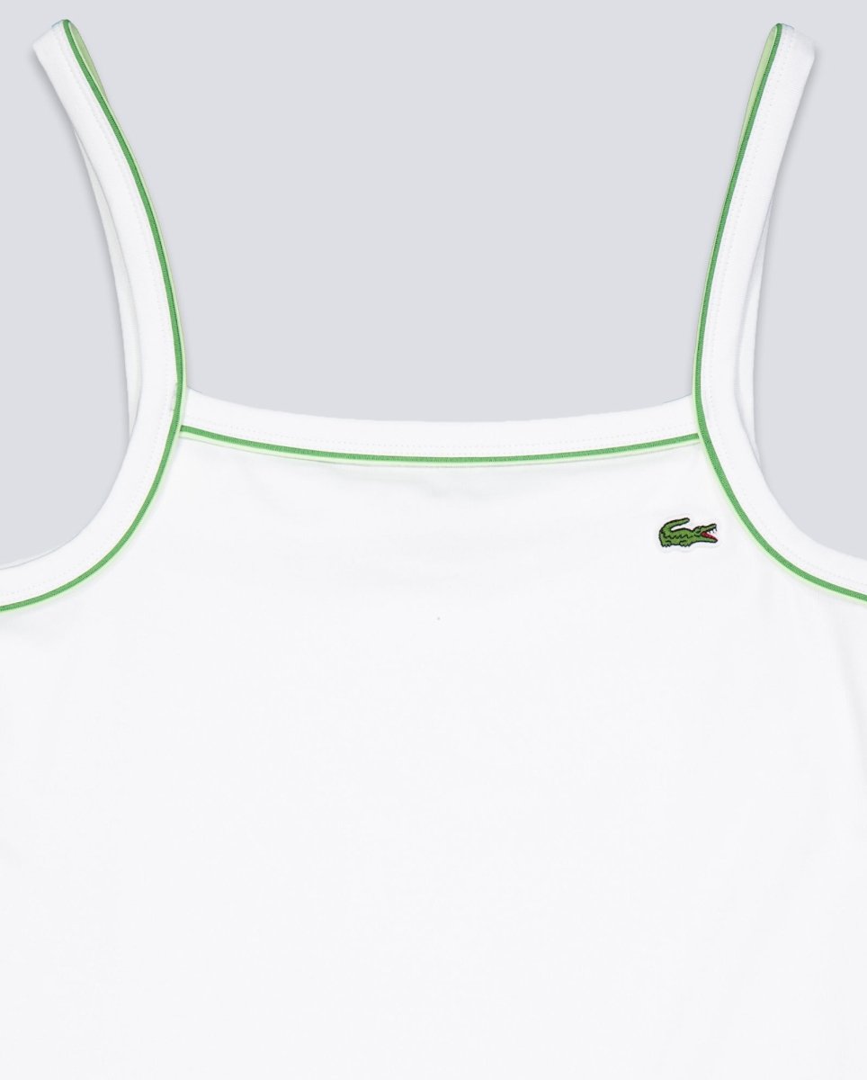 Camiseta Lacoste Blanca y Verde Mujer TF9902-3SM