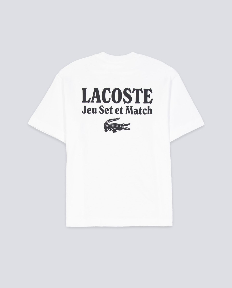 Camiseta Lacoste Estampada De Corte Amplio Blanco Hombre TH5950-00