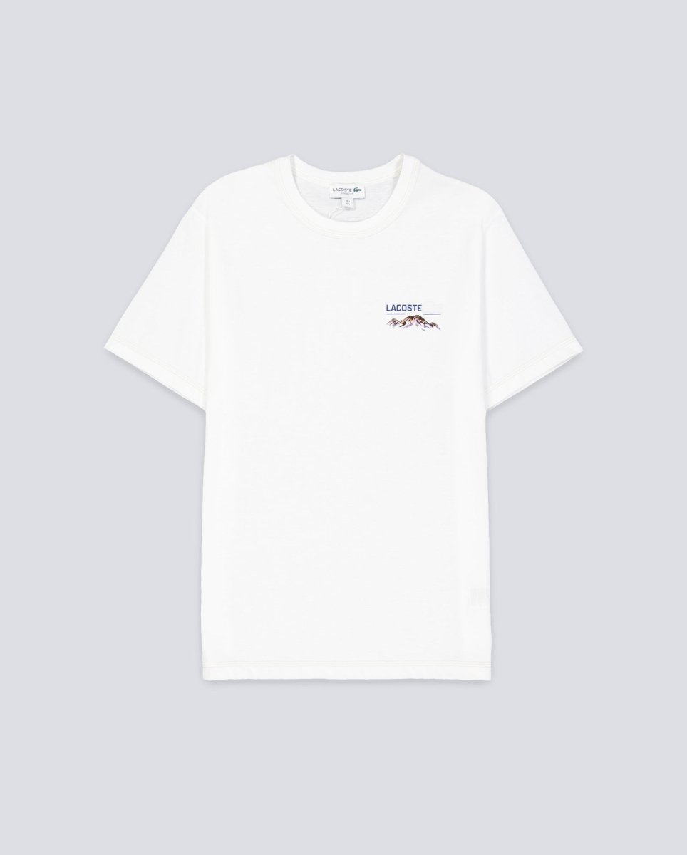 Camiseta Lacoste Estampado Montaña Blanco Unisex TH5825-00