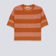 Camiseta Lacoste Rayas Naranja Mujer