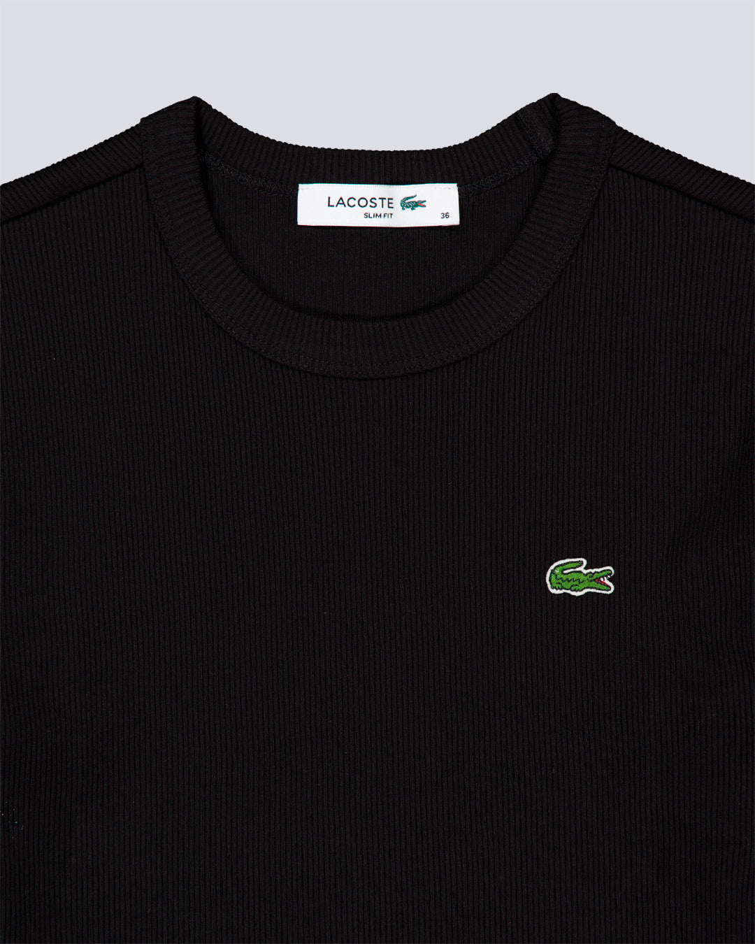 Camiseta Lacoste Slim Fit Cotton Negro Mujer Camiseta