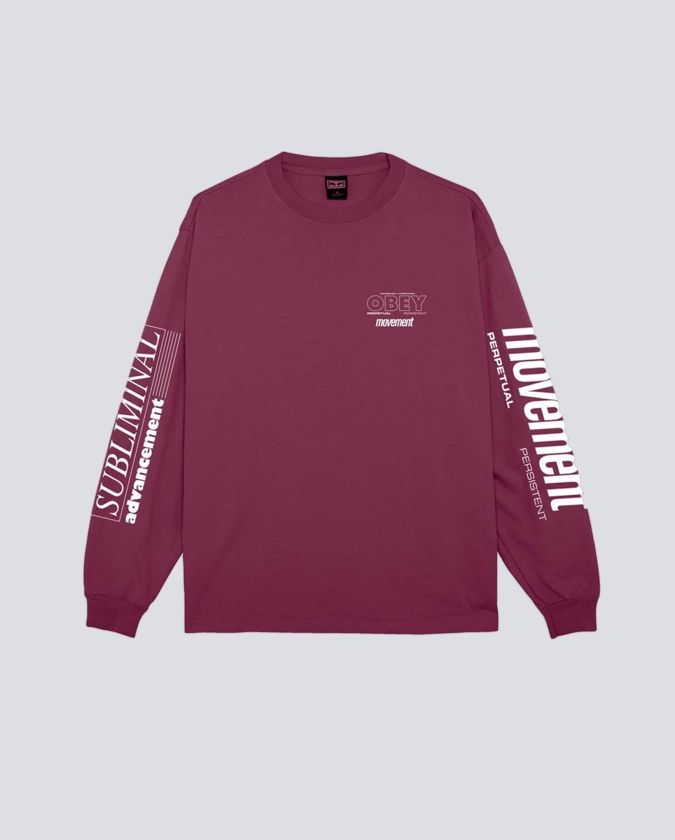 Camiseta Manga Larga Obey Peristence Movement Rosa Hombre 168004207-BER