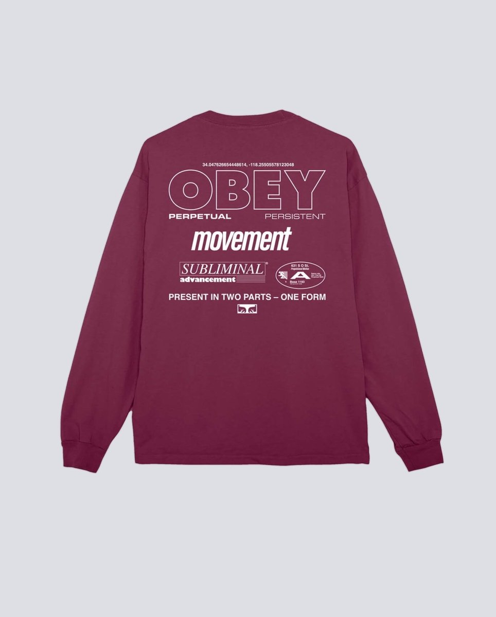 Camiseta Manga Larga Obey Peristence Movement Rosa Hombre 168004207-BER