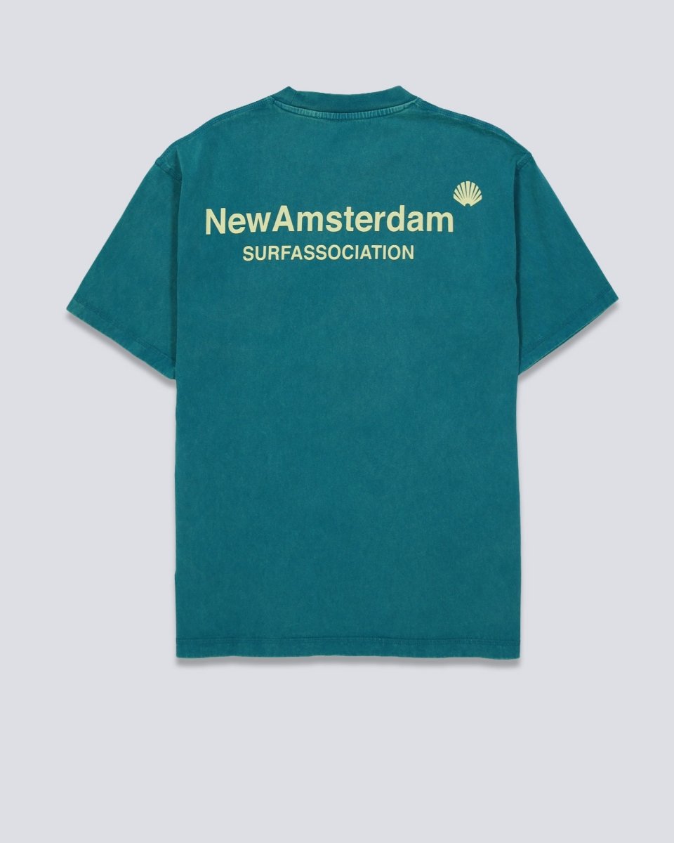 Camiseta New Amsterdam Surf Association Logo Verde Amarillo Unisex 2601064002