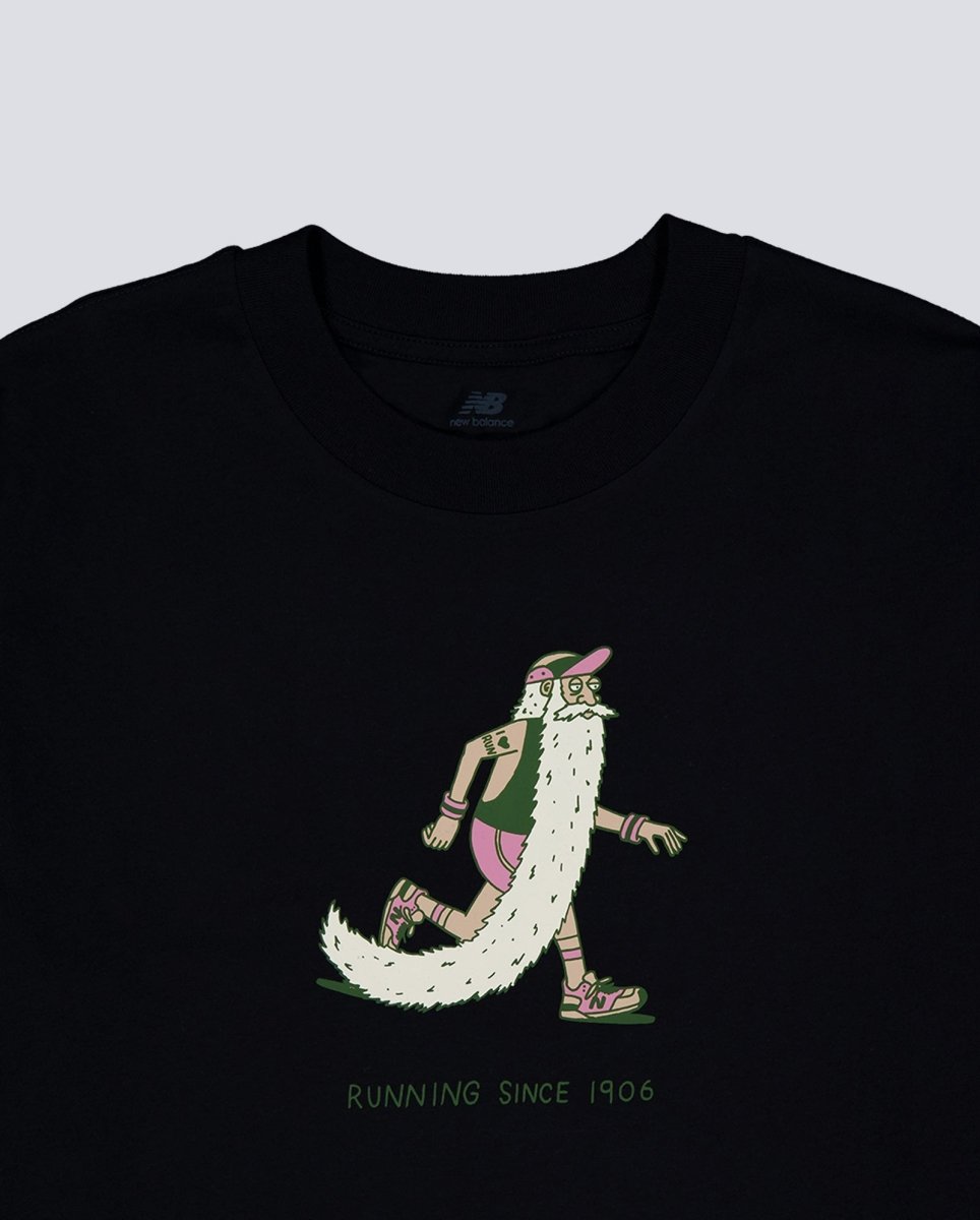 Camiseta New Balance Bearded Runner Negro Unisex