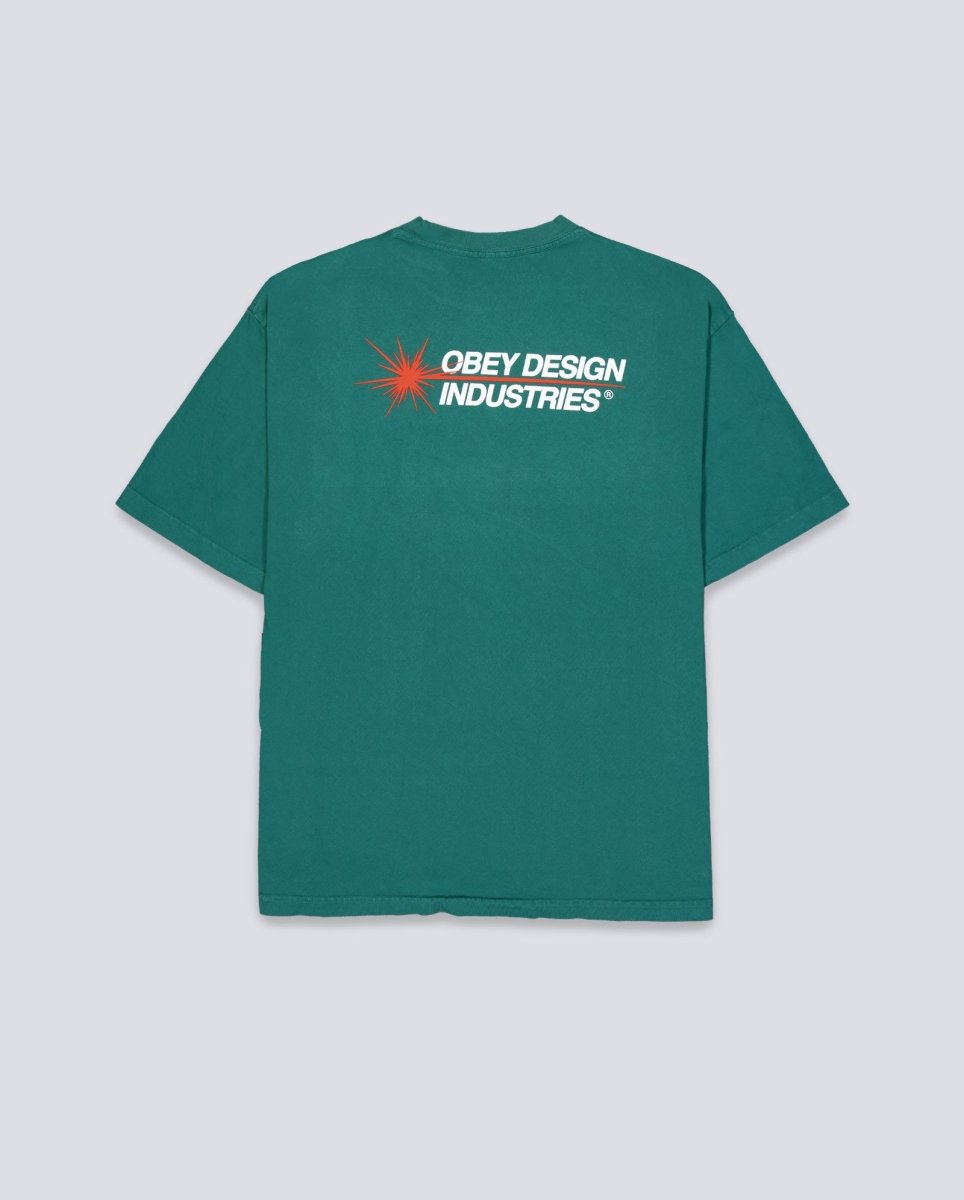 Camiseta Obey Design Industries Pigment Rain Verde Unisex 167924101-RFR