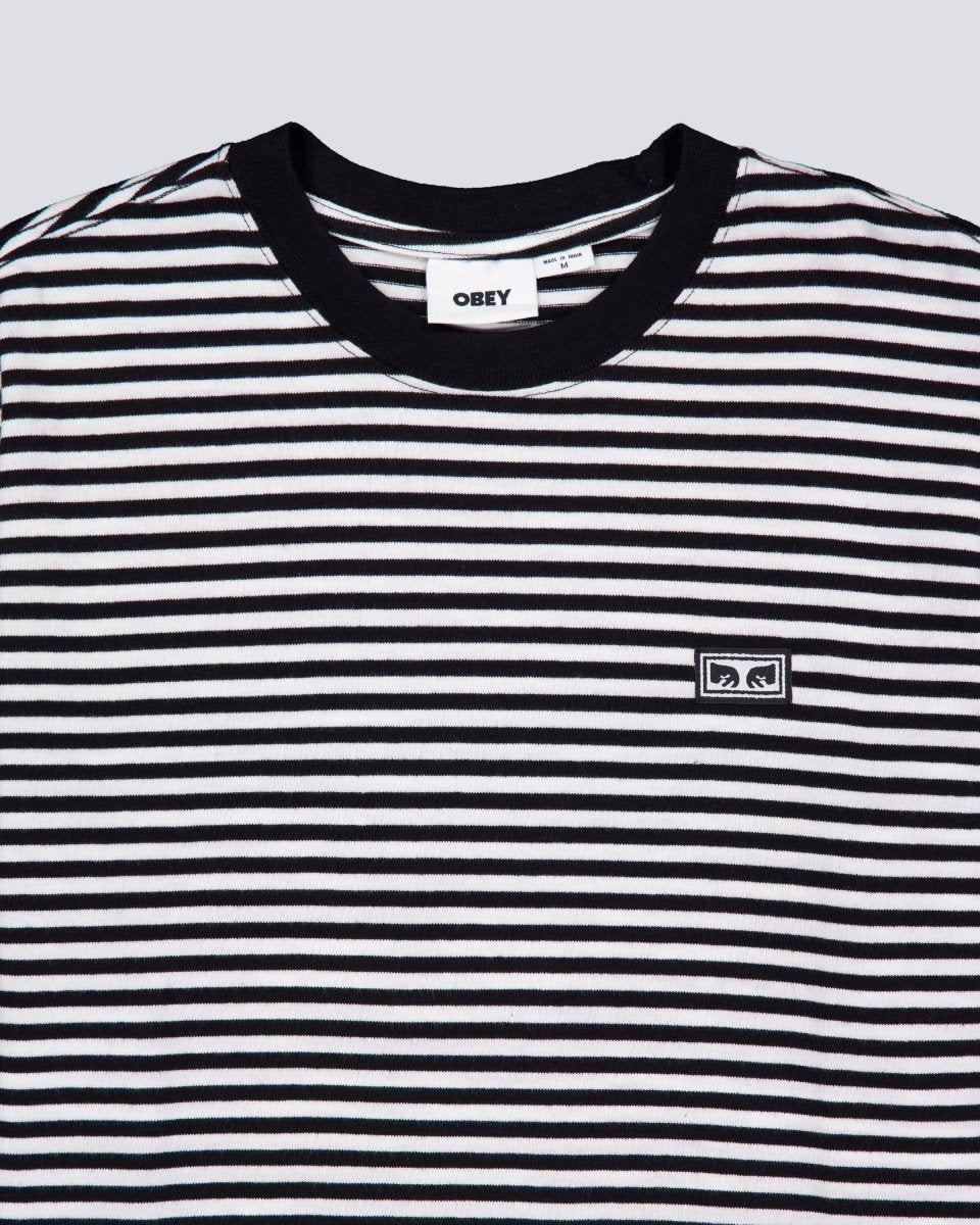 Camiseta Obey Established Works Eyes Rayas Negras Hombre 131080331-BKM