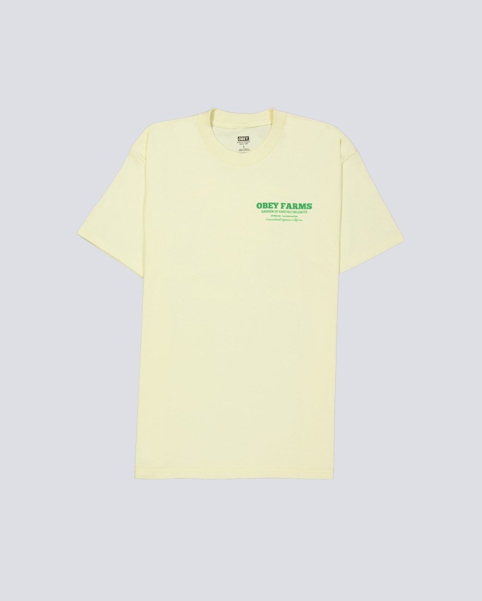Camiseta Obey Farms Amarillo Hombre 165264122-PLY