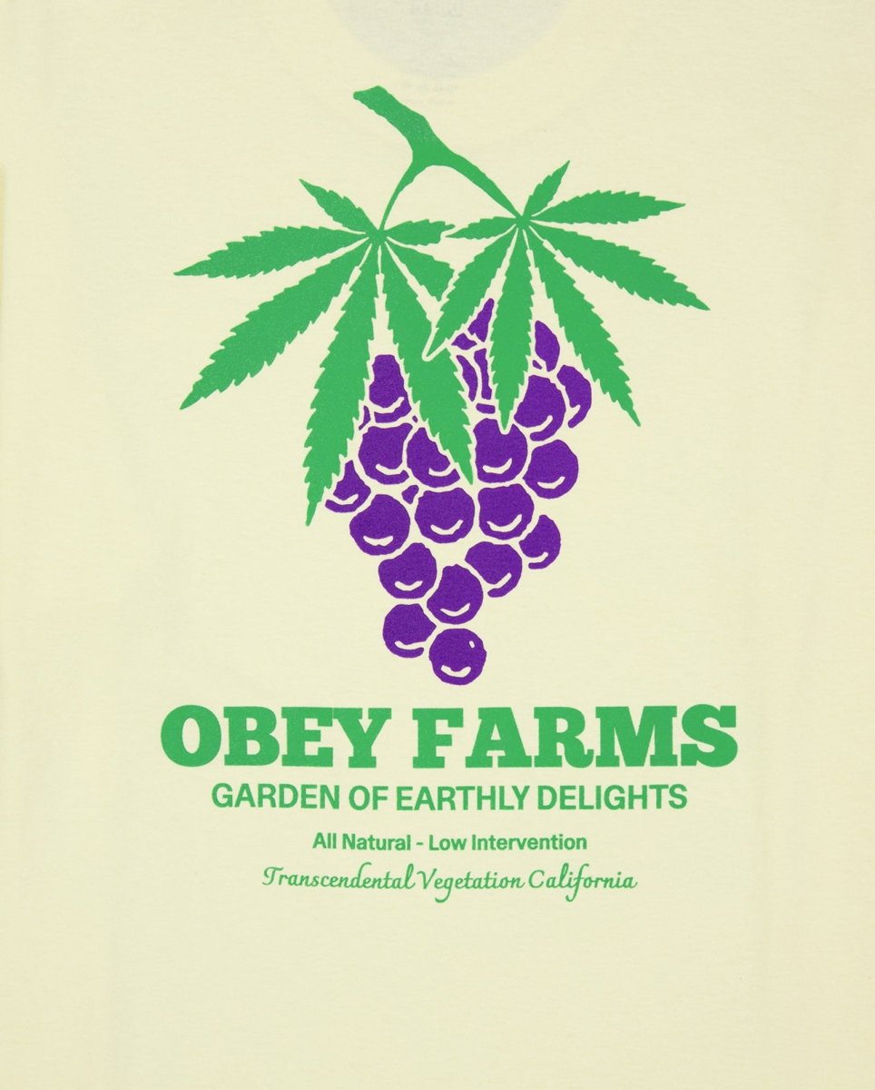 Camiseta Obey Farms Amarillo Hombre 165264122-PLY