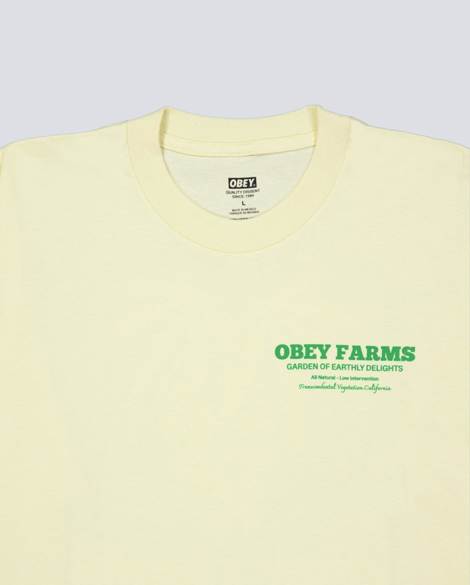 Camiseta Obey Farms Amarillo Hombre 165264122-PLY