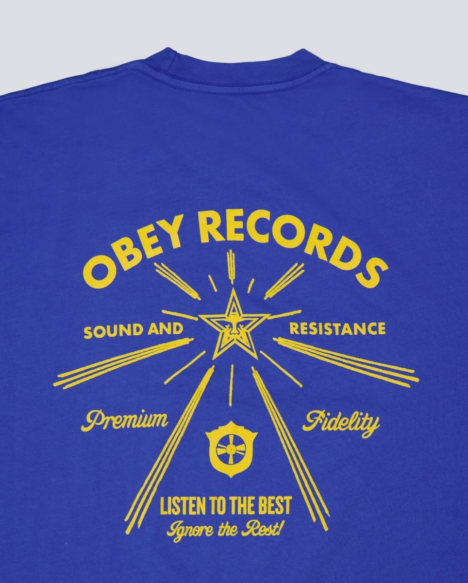 Camiseta Obey Listen To The Best Azul Mujer 268072705-EID