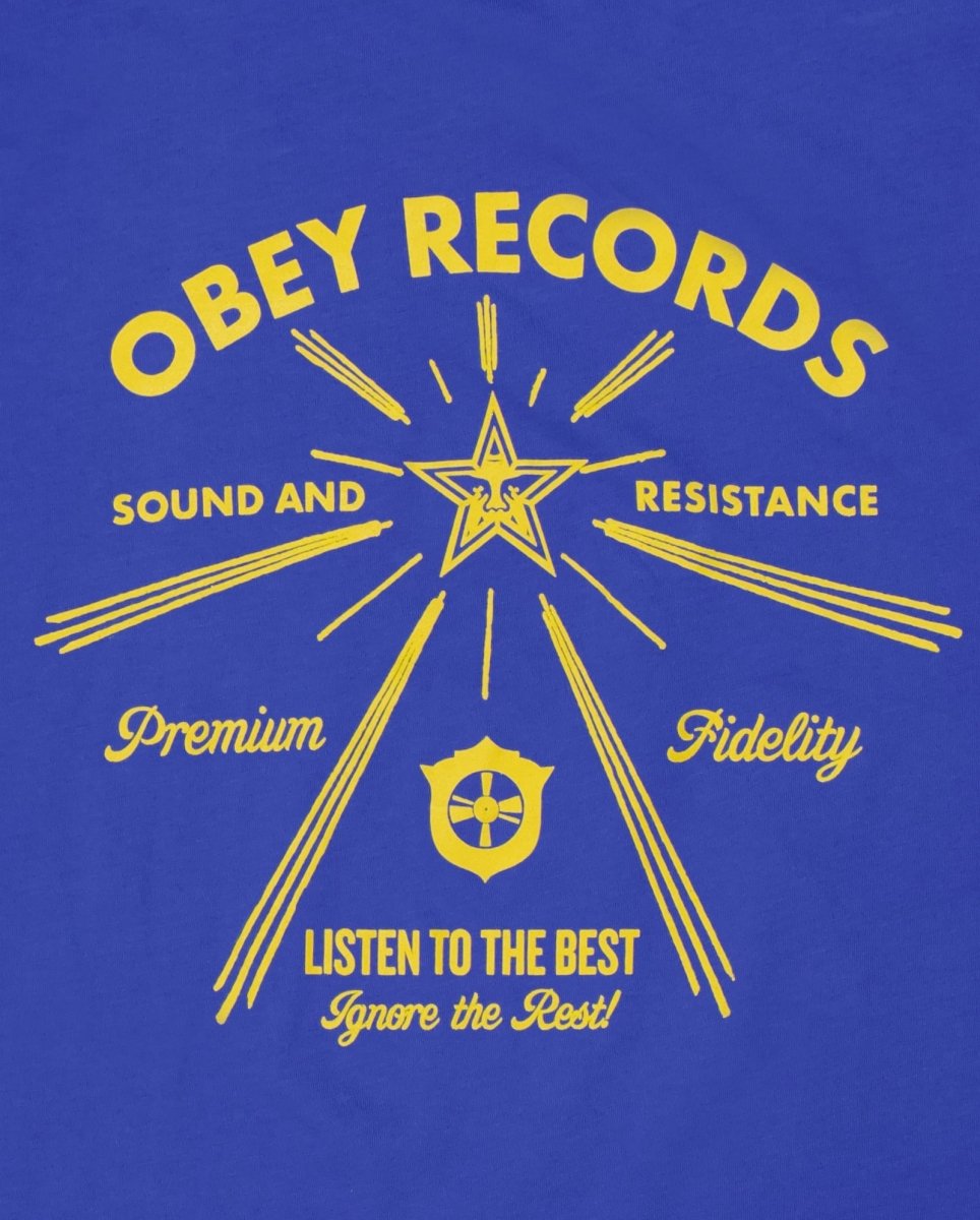 Camiseta Obey Listen To The Best Azul Mujer 268072705-EID