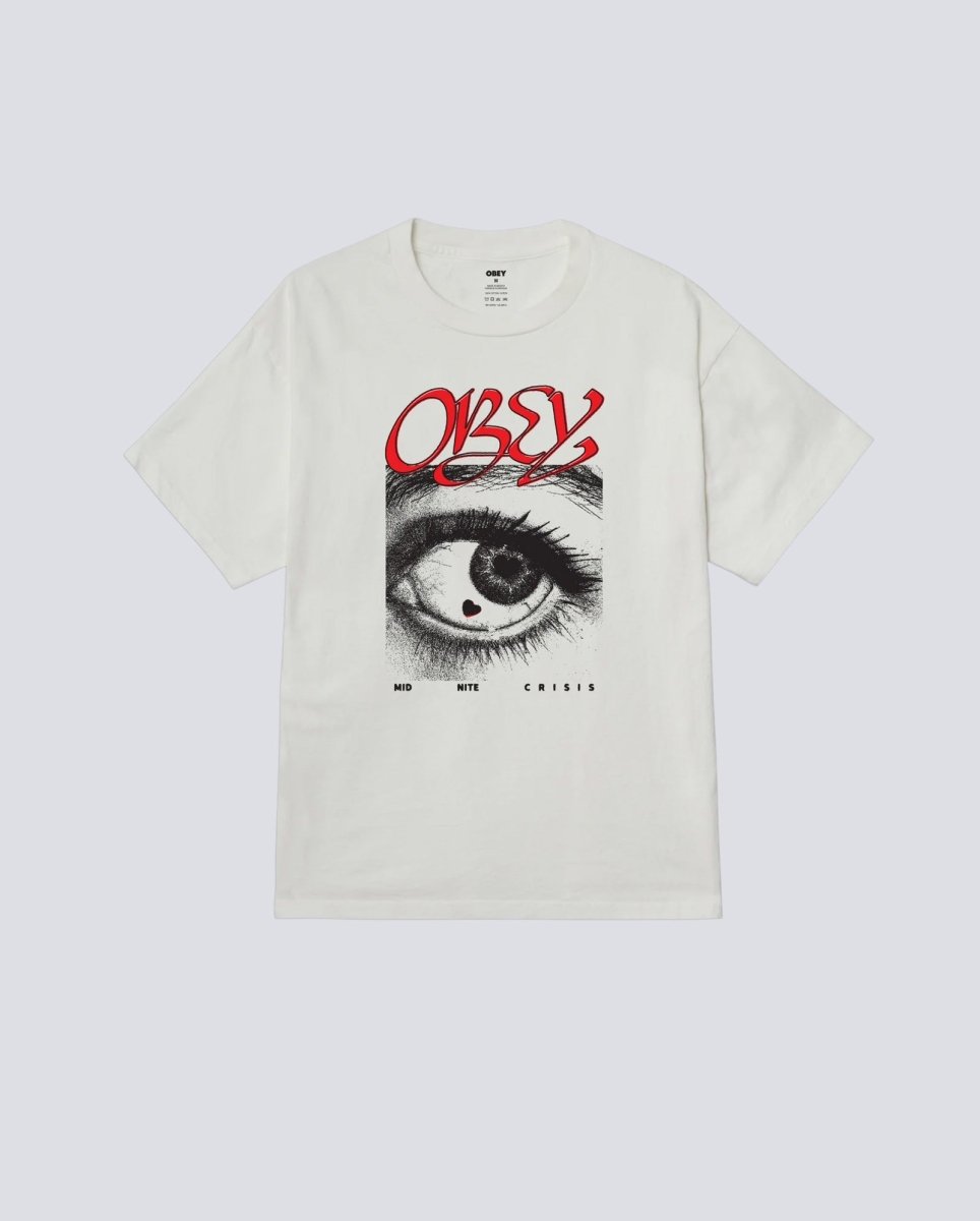 Camiseta Obey Midnite Crisis Blanco Hombre 167924256-VWH